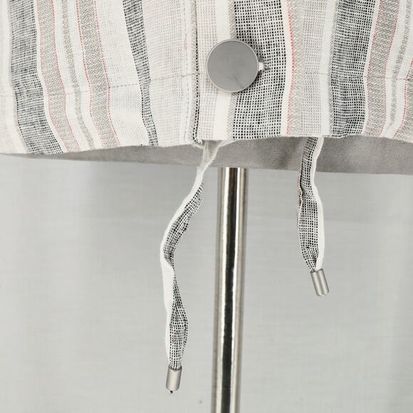 Jones NY Jacket Womens Medium Ivory Gray Linen Blend Mandarin Collar Blazer - Picture 14 of 16